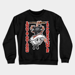 Cute Upside Down Possum, Anything is Possumble Crewneck Sweatshirt